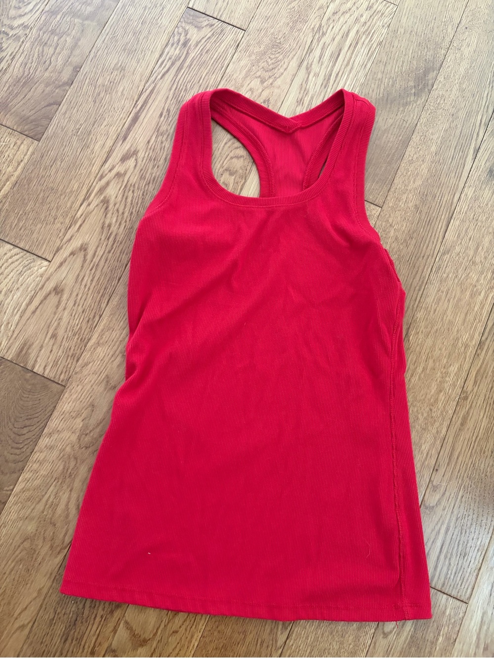 Women’s Red Ribbed Racerback Tank Top